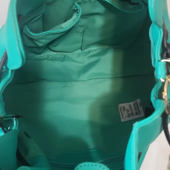 Badgley Mischka Elegant Turquoise Handbag - Picture 8 of 8